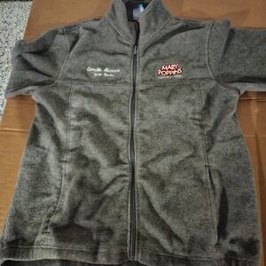 Disney Jacket Womens XL 18-20 Gray Plush Fleece Long Sleeve Full Zip Mary Poppin